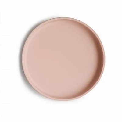 Mushie Klassisk Skridsikker Silikone Tallerken Blush