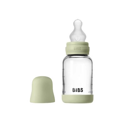 BIBS Glass baby bottle silicone 120 ml sage