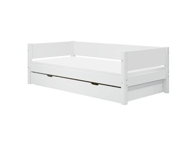 Flexa White Enkeltseng 90x200 cm m. Baggavl Incl. Udtræksseng