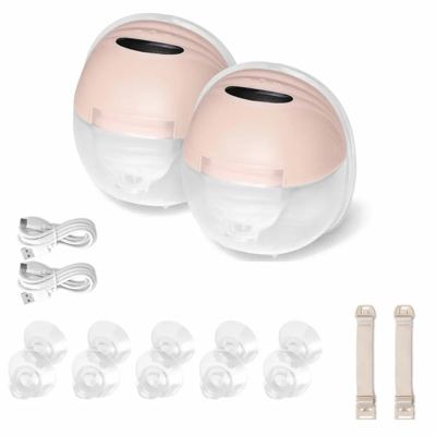 BabyMart Elektrisk Håndfri Brystpumpe, Dobbelt Sæt Lydsvag & Trådløs S21