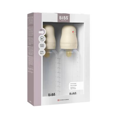 BIBS Baby Bottle Latex 2 pack 270 ml Ivory