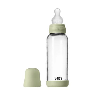 BIBS Glass baby bottle silicone 240 ml sage