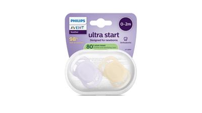 Philips Avent Sut, Ultra start, 0-2 m, lyserød/lysegul