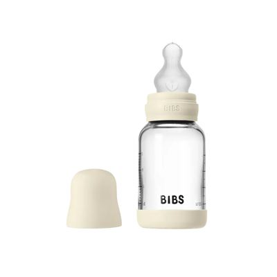 BIBS Glass baby bottle silicone 120 ml ivory